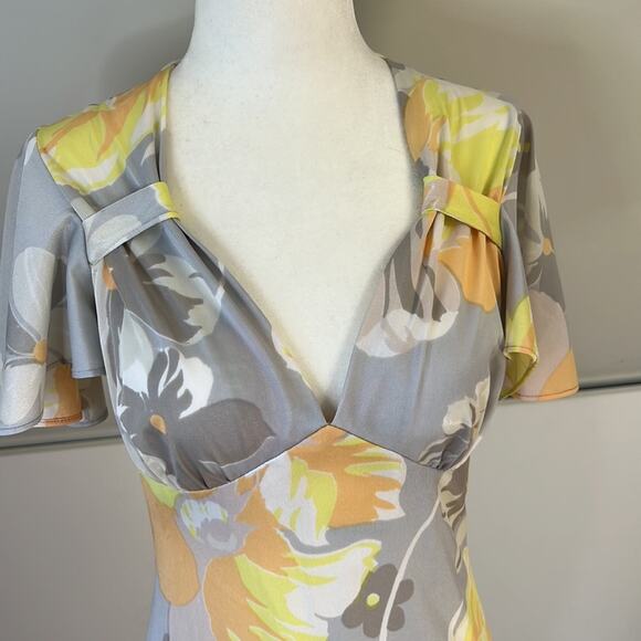 Vintage 1970 s maxi floral v neck maxi dress size small - Picture 3 of 4